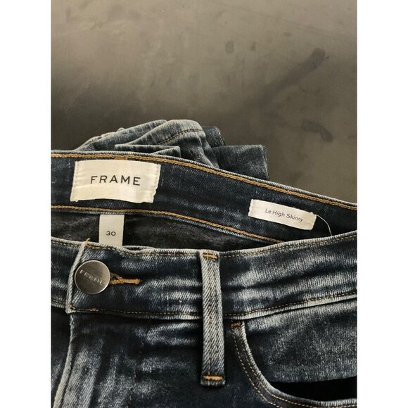 FRAME Le High Skinny Dark Indigo Denim Jeans Trumbull size 30 - Picture 5 of 9